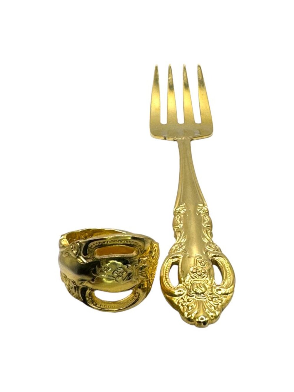 King Arthur’s Gold Electroplated Artisan Spoon Ring - Picture 6 of 12